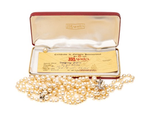 Majorica Pair Of Faux Pearl Triple Strand Necklaces, Boxed