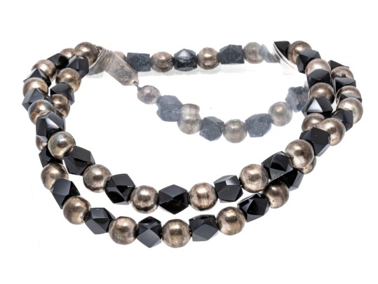 Jose Marmolejo Wonderful Set Of Two Vintage Sterling And Stone Opera Length Necklaces