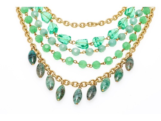 Rachel Reinhardt Lot Of Three Fabulous Colorful Costume Jewelry Necklaces