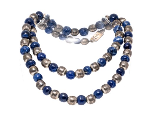 Jose Marmolejo Wonderful Set Of Two Vintage Sterling And Stone Opera Length Necklaces