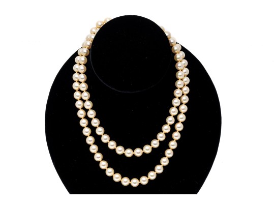 Majorica Faux Pearl Matinee  Length Double Strand Necklace, Boxed
