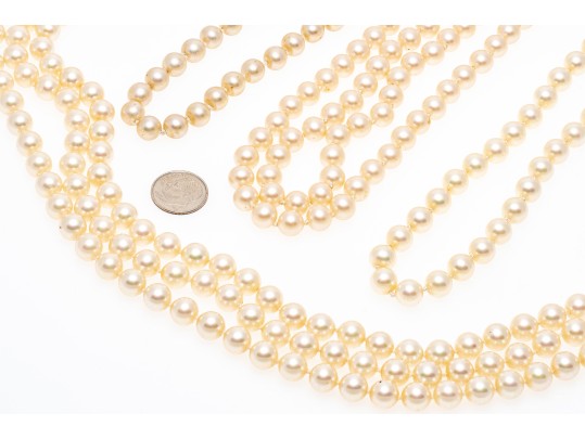 Lot Of Four Assorted Faux Pearl Necklaces, Including Majorica