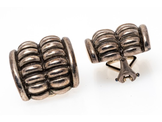 Kieselstein-Cord Sterling Silver Fabulous Double Ribbed Earrings