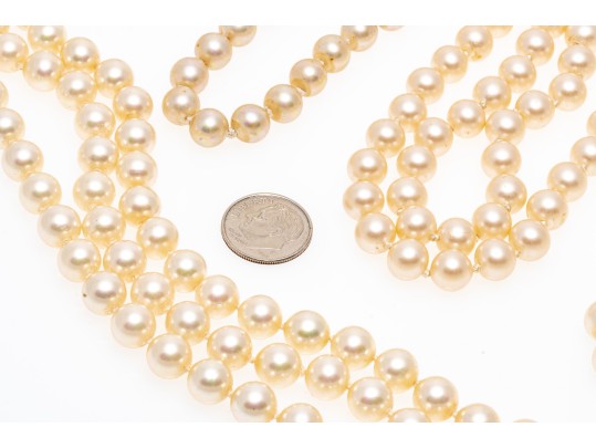 Lot Of Four Assorted Faux Pearl Necklaces, Including Majorica