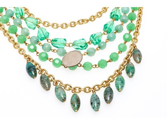 Rachel Reinhardt Lot Of Three Fabulous Colorful Costume Jewelry Necklaces