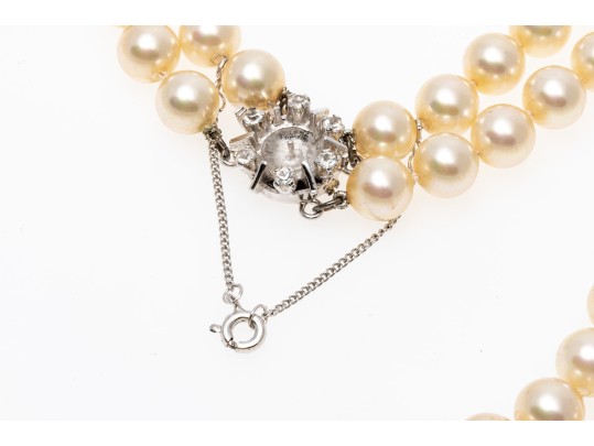 Majorica Faux Pearl Matinee  Length Double Strand Necklace, Boxed