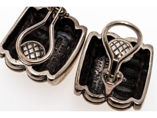 Kieselstein-Cord Sterling Silver Fabulous Double Ribbed Earrings