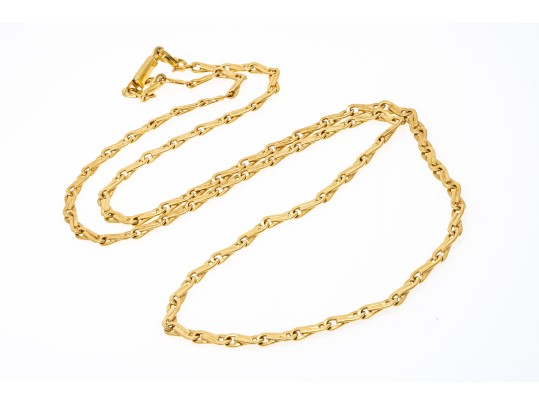 18k Gold Striking Heavy Figure Eight Style Opera Length Link Necklace, 43.3 Dwt