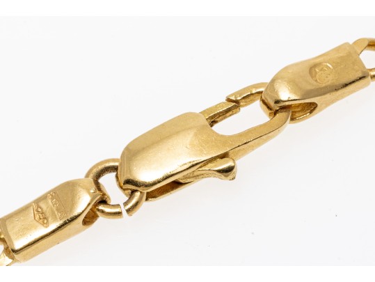 18k Yellow Gold Classic Figaro Style Opera Length Link Necklace, 18.7 Dwt