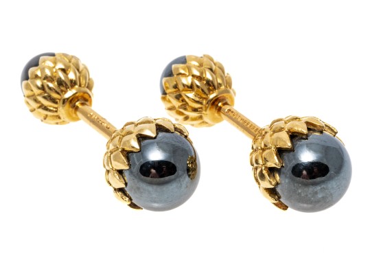 Tiffany & Co. Schlumberger 18k Yellow Gold Fabulous Acorn Motif Cufflinks