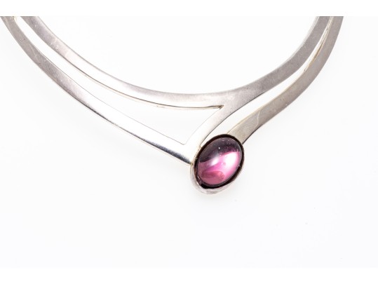 Sterling Silver Impactful Pierced Contemporary Neckpiece, Boxed