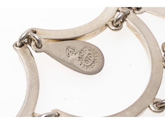 Sterling Silver Stunning Scalloped Chandelier Style Bib Choker Necklace