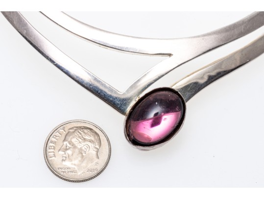 Sterling Silver Impactful Pierced Contemporary Neckpiece, Boxed