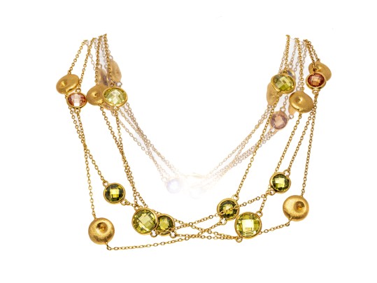 Pair Of Two Fabulous Colorful Opera Length Costume Jewelry Necklaces