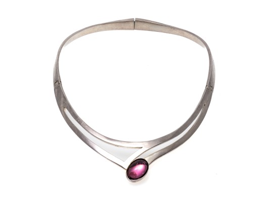 Sterling Silver Impactful Pierced Contemporary Neckpiece, Boxed