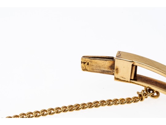 14k Gold Beautiful Diamond Filigree Hinged Bangle Bracelet, App. 1.35 TCW