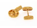 18k Yellow Gold Beautiful French Woven Finished Cufflinks
