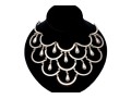 Sterling Silver Stunning Scalloped Chandelier Style Bib Choker Necklace