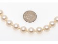 14k Floral Motif And Jade Clasped 8.75 MM Choker Length Cultured Pearl Necklace