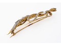 Platinum Topped And 14k Antique Diamond Wheat And Bow Motif Brooch, App. 1.42 TCW