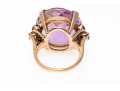14k Yellow Gold Impactful Large Purple Amethyst, Diamond And Ruby Ring, Size 5.75