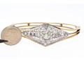 14k Gold Beautiful Diamond Filigree Hinged Bangle Bracelet, App. 1.35 TCW