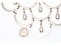 Sterling Silver Stunning Scalloped Chandelier Style Bib Choker Necklace
