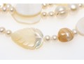 Pretty Triple Strand Mother-of-pearl And Cultured Freshwater Pearl Strand