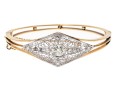 14k Gold Beautiful Diamond Filigree Hinged Bangle Bracelet, App. 1.35 TCW