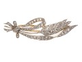 Platinum Topped And 14k Antique Diamond Wheat And Bow Motif Brooch, App. 1.42 TCW