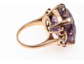 14k Yellow Gold Impactful Large Purple Amethyst, Diamond And Ruby Ring, Size 5.75