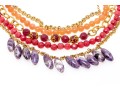 Rachel Reinhardt Lot Of Three Fabulous Colorful Costume Jewelry Necklaces
