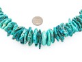 Impactful Tumbled Graduated Turquoise Bead Matinee Length Necklace