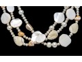 Pretty Triple Strand Mother-of-pearl And Cultured Freshwater Pearl Strand