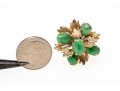 18k Yellow Gold Handsome Nephrite Jade And Foliate Cluster Ring, Size 6