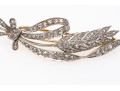 Platinum Topped And 14k Antique Diamond Wheat And Bow Motif Brooch, App. 1.42 TCW