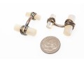 Tiffany & Co. Handsome Sterling Silver And Mother-of-pearl Cufflinks, Boxed