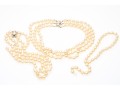 Majorica Pair Of Faux Pearl Triple Strand Necklaces, Boxed