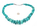 Impactful Tumbled Graduated Turquoise Bead Matinee Length Necklace