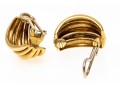 18k Yellow Gold Retro Chunky Vertical Ribbed Earrings