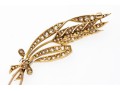 Platinum Topped And 14k Antique Diamond Wheat And Bow Motif Brooch, App. 1.42 TCW
