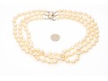 Majorica Pair Of Faux Pearl Triple Strand Necklaces, Boxed