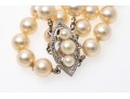 Majorica Pair Of Faux Pearl Triple Strand Necklaces, Boxed