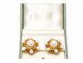 18k Yellow Gold Majestic Vintage Cultured Mabe And Cultured Pearl Earrings