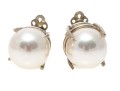 Sterling Silver Large 14mm Mm Faux Pearl Solitaire Earrings