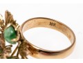 18k Yellow Gold Handsome Nephrite Jade And Foliate Cluster Ring, Size 6