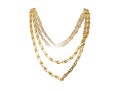 18k Gold Striking Heavy Figure Eight Style Opera Length Link Necklace, 43.3 Dwt