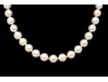 14k Floral Motif And Jade Clasped 8.75 MM Choker Length Cultured Pearl Necklace