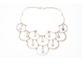 Sterling Silver Stunning Scalloped Chandelier Style Bib Choker Necklace