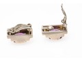 Sterling Silver Handsome Stepped Amethyst Set Earrings, App. 15.44 TCW